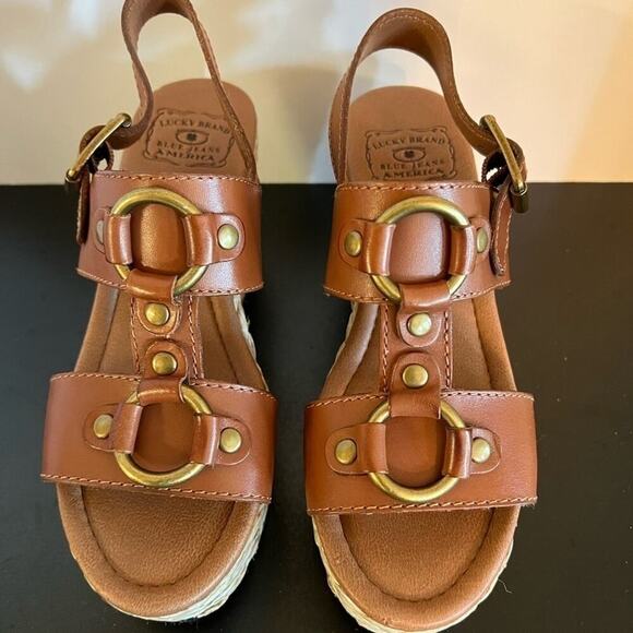 LUCKY BRAND WOMENS WEDGE SANDAL SIZE 6.5 WORN ONCE!!! - Picture 3 of 5